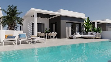 Moderne villa met 5 slaapkamers en 4 badkamers met onderbouw, zwembad en garage